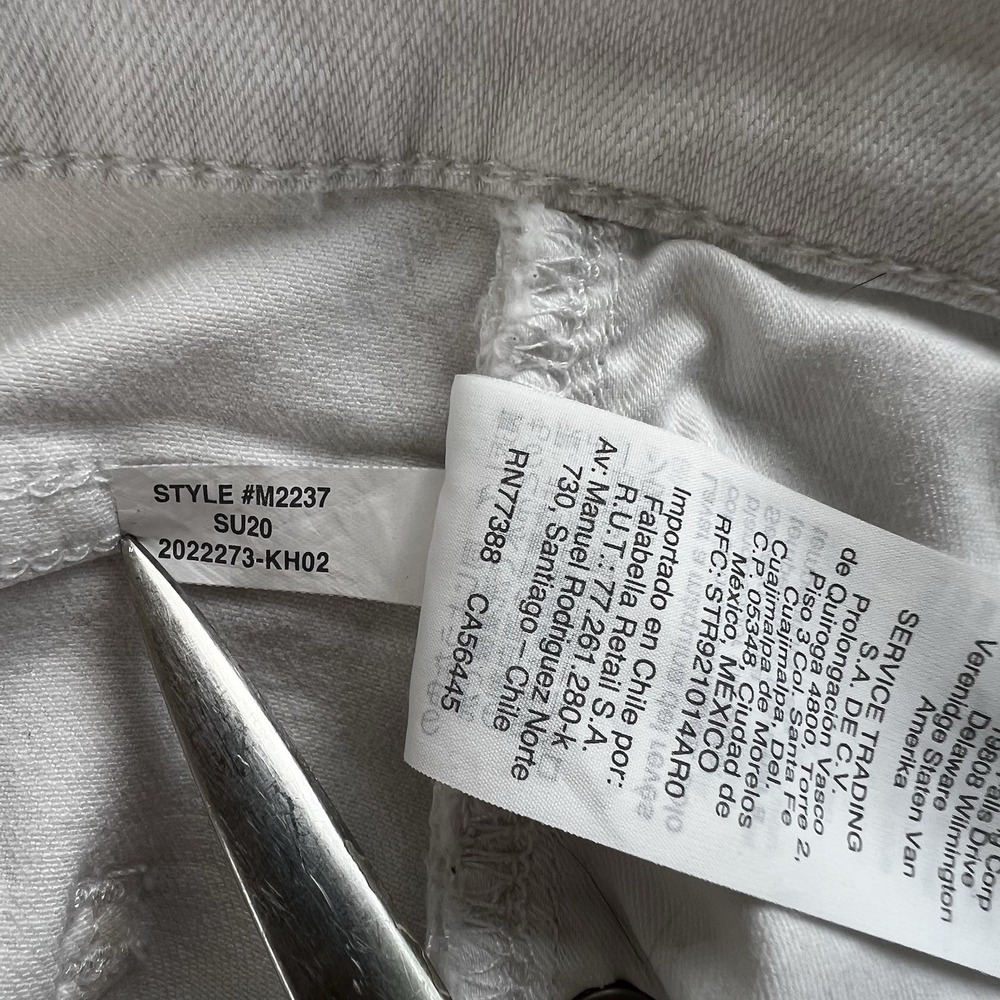 Madewell White High Rise Skinny Jeans Button Fly Raw Hem Womens Size 27 - Picture 13 of 13
